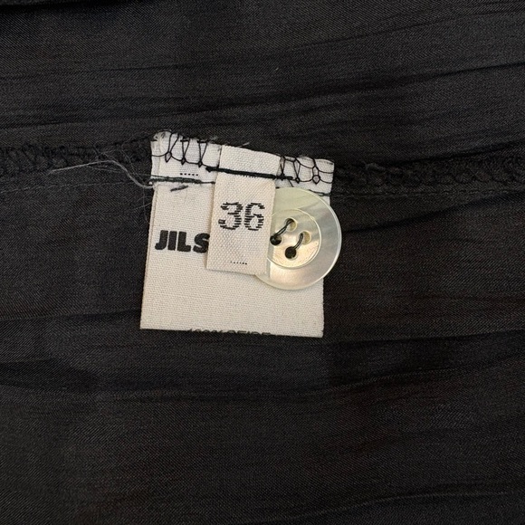 Vintage Jil Sander+ 100% Silk Pleated Midi Skirt 36 (2-4) Made in West Germany - Picture 7 of 8